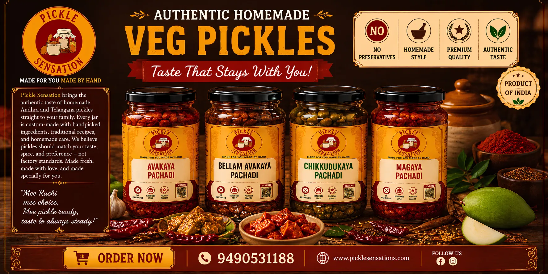 Best Veg Pickles Near Me, Homemade Andhra Veg Pickles, Andhra Pickles Online, Best Homemade Pickles Near Me, Buy South Indian Pickles Online