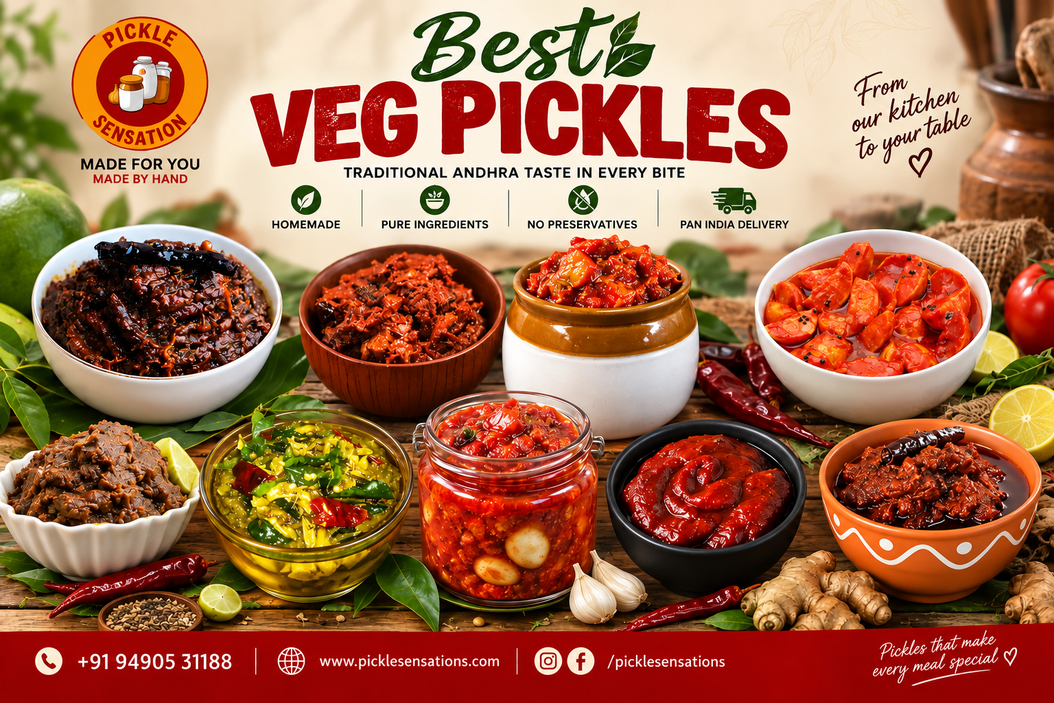 Best Veg Pickles Online – Authentic Andhra Homemade Pickles