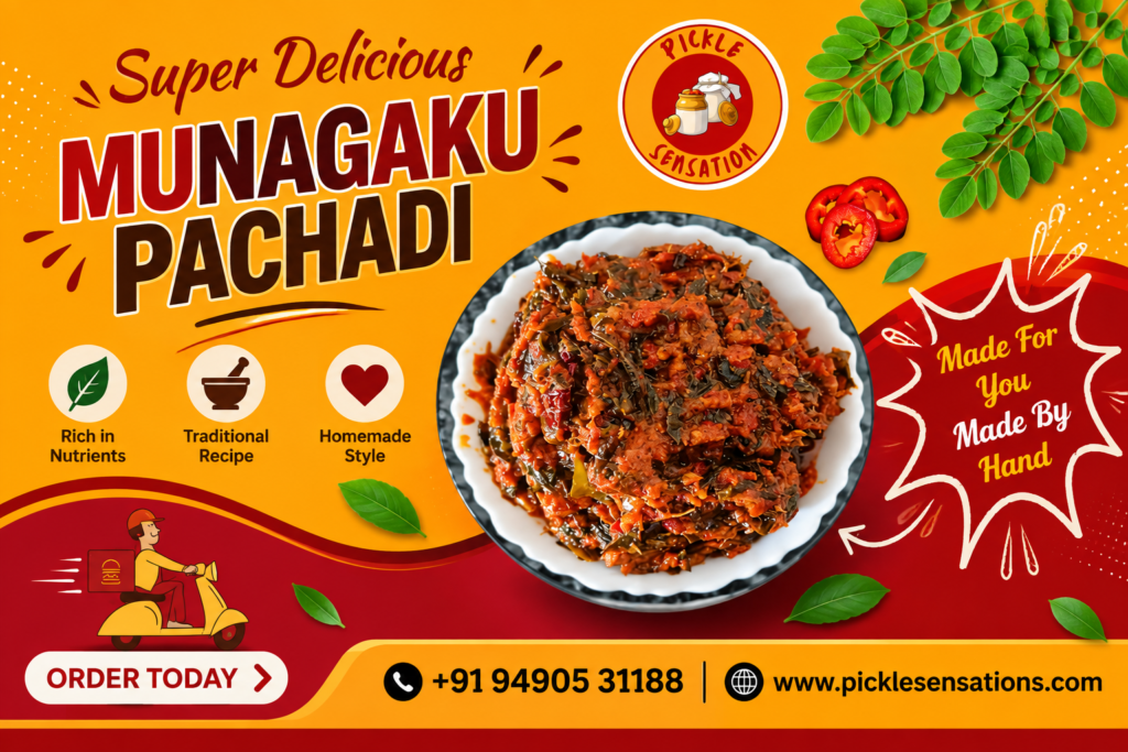 Munagaku Pachadi – Authentic Andhra Drumstick Leaf Pachadi