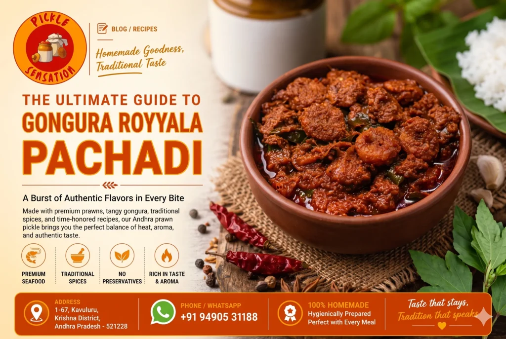 Best homemade pickles near me – traditional Gongura Royyala Pachadi