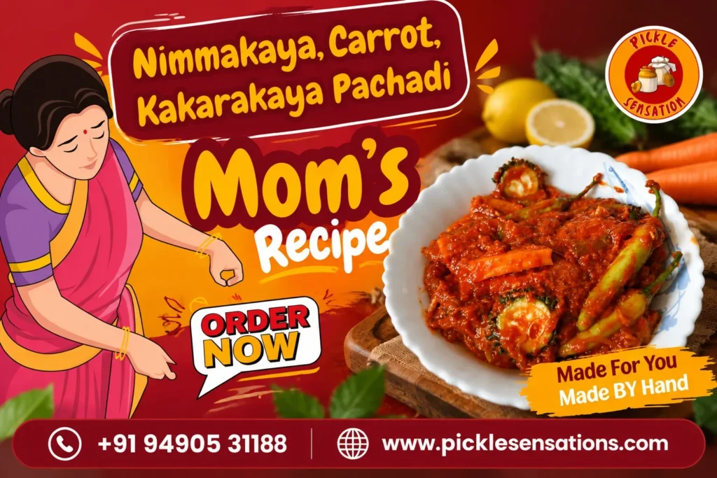 Nimmakaya Carrot Kakarakaya Pachadi Andhra special pickle