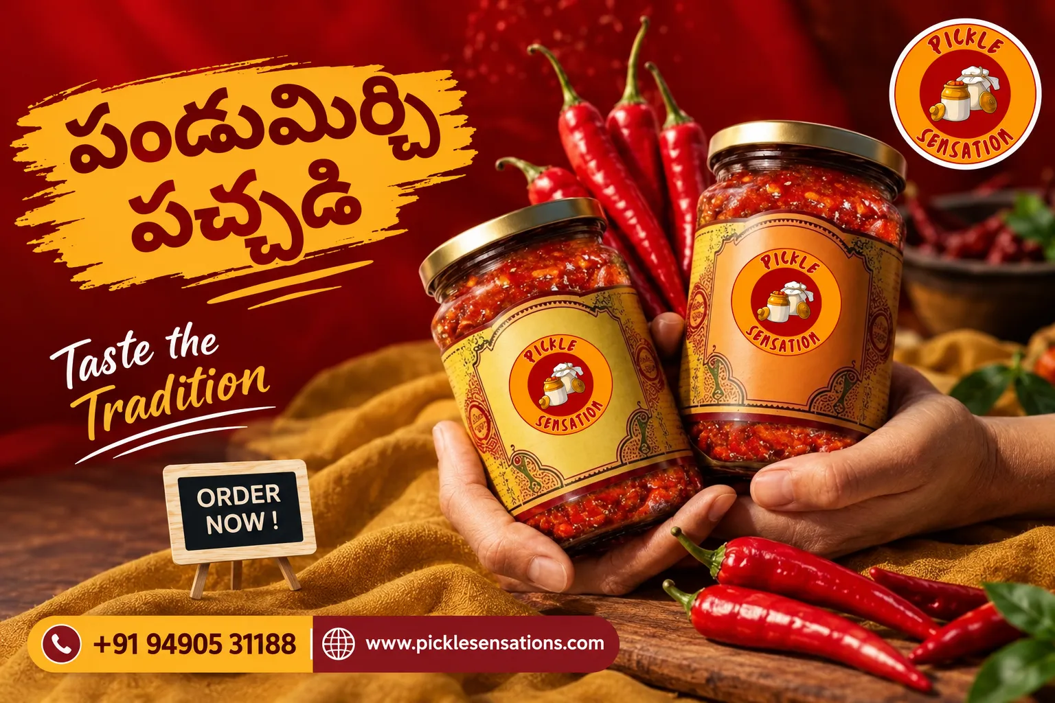 Pandumirchi Pachadi, a spicy traditional Andhra pickle